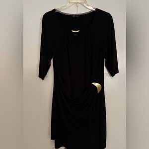 Thalia Sodi Black Dress & Jacket with Gold Details